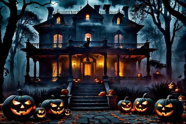 nawiedzony dom straszny halloween