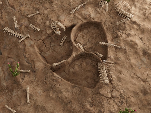 Nem Crypto Ground Hole Dry Fossil Dead Excavation 3D Illustration