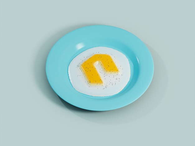 Neo Żółtko Sunny Side Up Śniadanie Kryptowaluta Ilustracja 3D Render