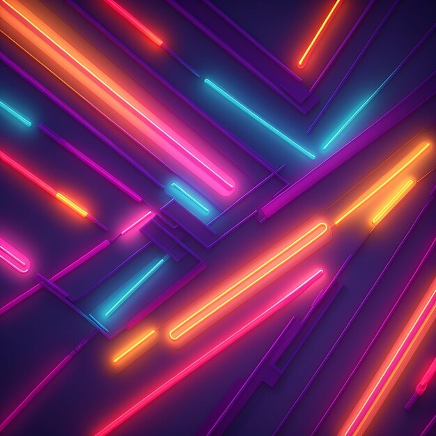 Neon Abstract 3d projektowanie tła