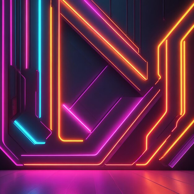 Neon Abstract 3d projektowanie tła