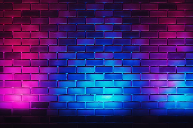 Zdjęcie neon brick wall background strinking brick wall background