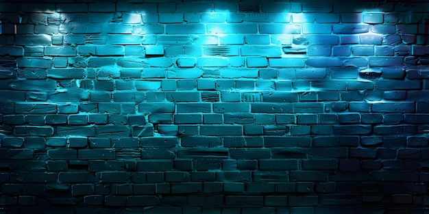 Neon brick wall Seamless Background in Aqua Teal Color Concept Texture Design Seamless Pattern Neon Colors Aqua Teel Brick Wall