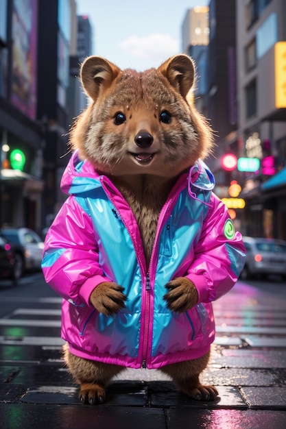 Neon Dreamscape Surrealistyczna przygoda promocyjna Quokka