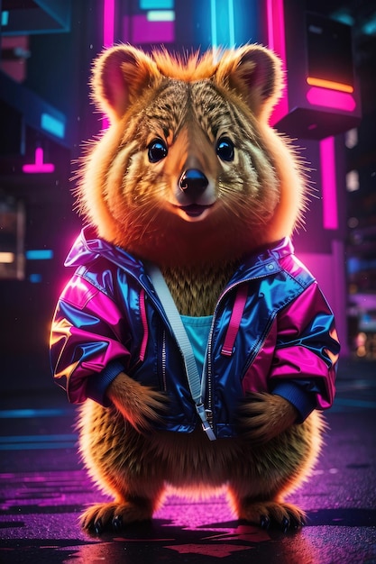 Neon Dreamscape Surrealistyczna przygoda promocyjna Quokka