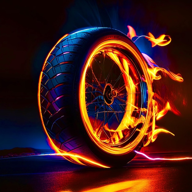 Neon Flames Tires ogień zdjęcia bezpłatne pobieranie