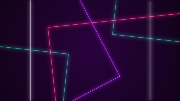 Neon Laser kolorowe kształty geometryczne Retro styl 8090s tło ilustracja 3D