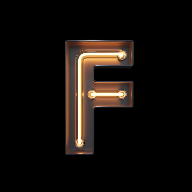 Zdjęcie neon light alphabet f