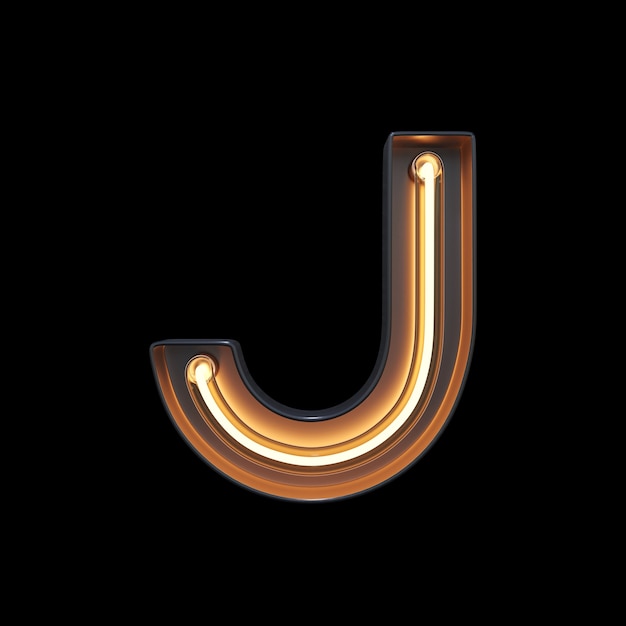 Neon Light Alphabet J