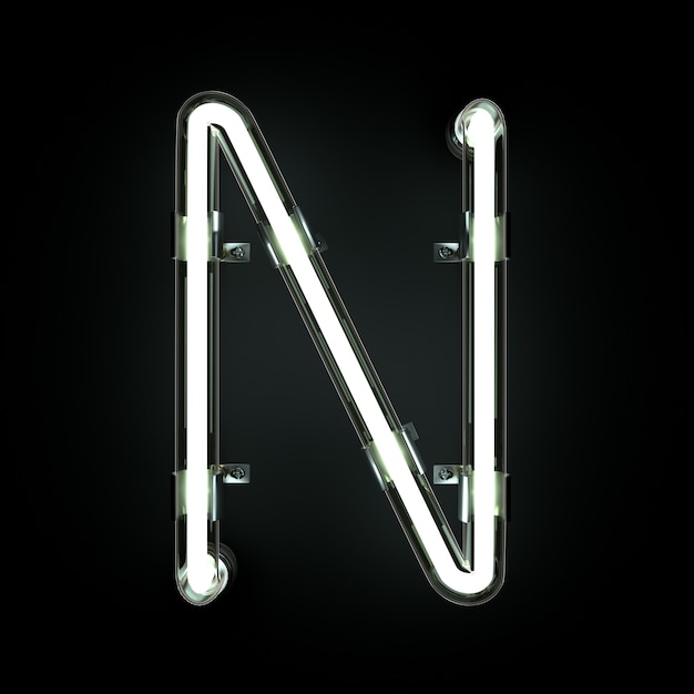 Neon Light Alphabet N