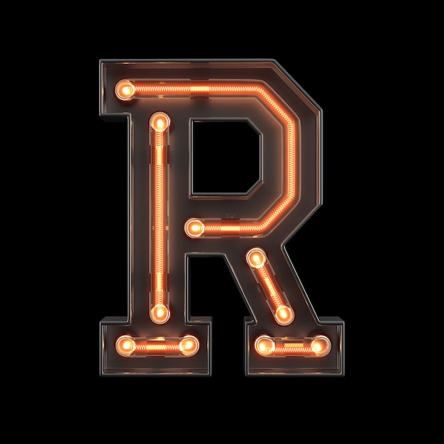 Neon Light Alphabet R