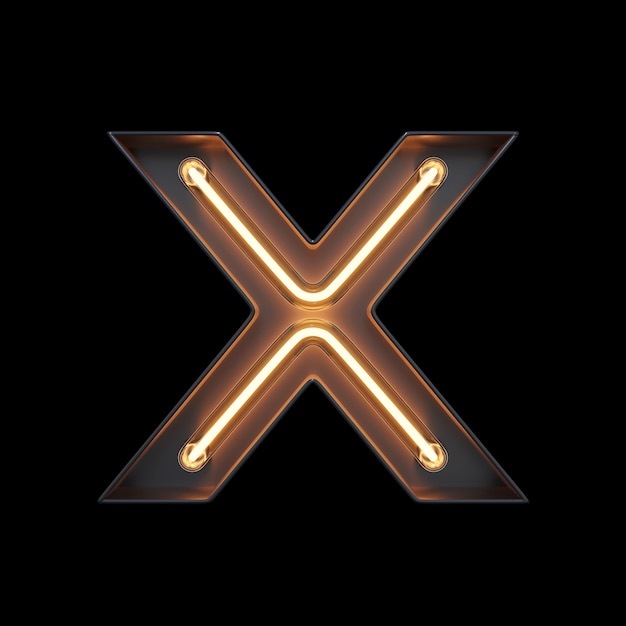 Neon Light Alphabet X