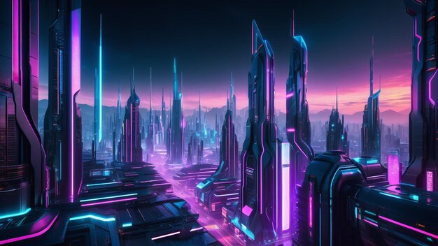 Zdjęcie neon metropolis