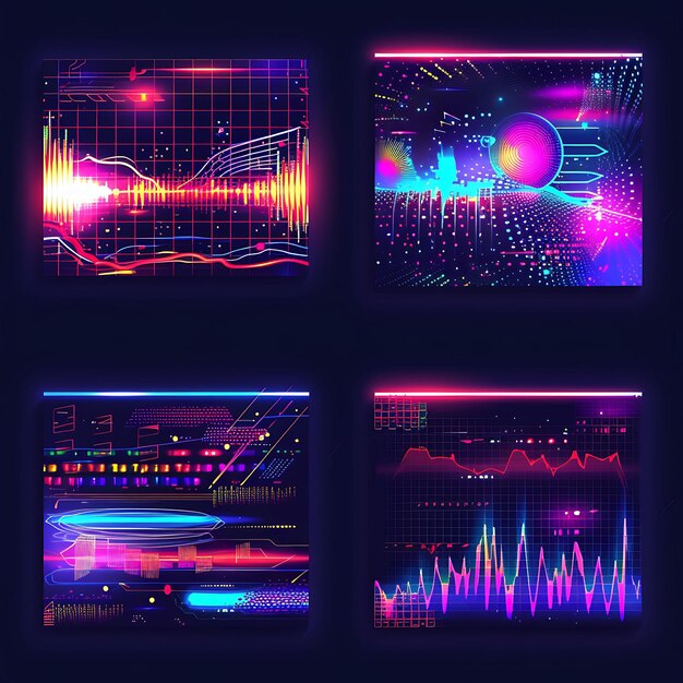 Zdjęcie neon panel designs i cyberpunk art trendsetting digital assets czekają na wzmocnienie twojej wizualności