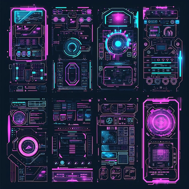 Neon Panel Designs i Cyberpunk Art wzmacniają przyciągające wzrok obrazy i wyznaczające trendy aktywa cyfrowe