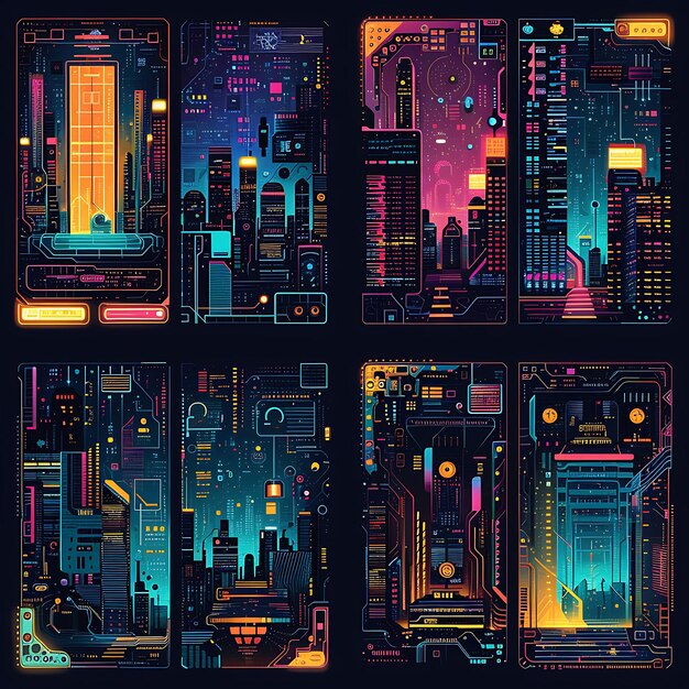 Neon Panel Designs i Cyberpunk Art wzmacniają przyciągające wzrok obrazy i wyznaczające trendy aktywa cyfrowe