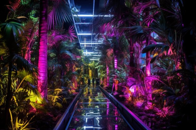 Neon Urban Oasis neonowa tapeta zdjęcie