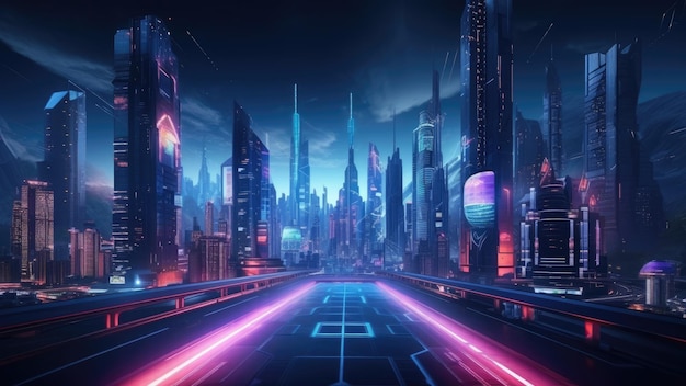 Neon Utopia Cyberpunk Cityscape