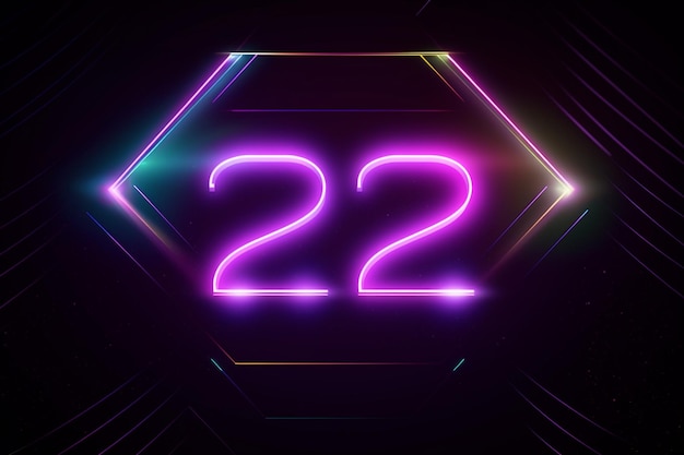 Neon z napisem 22