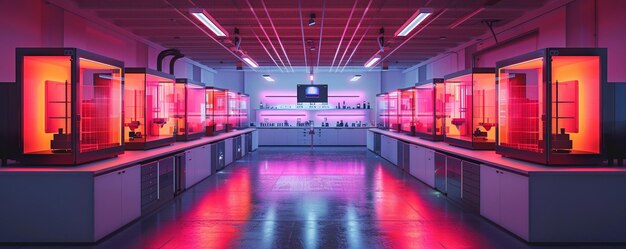 NeonLit 3D Printing Facility Tworzenie tła