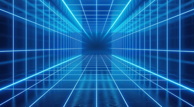 NeonLit Długi korytarz