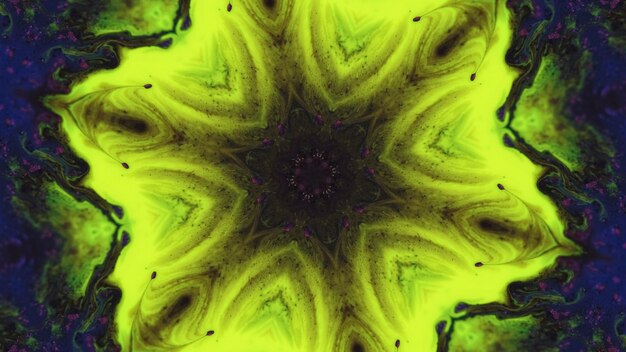 Neonowa mandala kalejdoskopowy ornament farba wodna