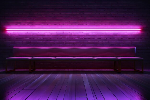 Neonowa sztuka na ścianie i podłodze Oświetlające przestrzenie z żywotnymi rurami Futuristyczny dekor w odcieniach neonowych Artystyczna atmosfera dla nowoczesnych wnętrz Kreatywne połączenie światła i projektowania Generatywne Ai