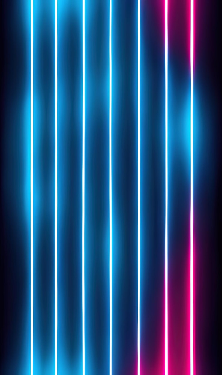 Zdjęcie neonowe światło tła promieni laserowe rozmywają linie blasków