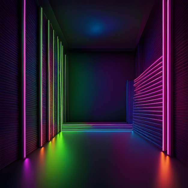 Zdjęcie neonowe światłowe linie abstrakcyjne tło