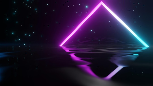 Neonowe tło koncepcja neonowe światło grunge w tle Pokój renderowania 3D