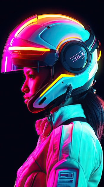 Neonowy kask z napisem Honda