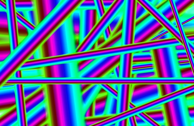 Neonowy kolor losowo przecinające się abstrakcyjne linie