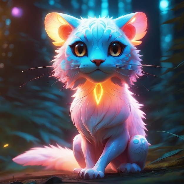 Neonowy kot wibrujący