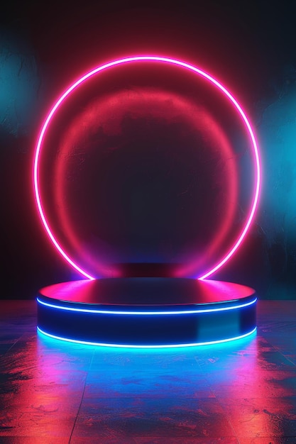 Neonowy krąg na stole