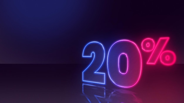 Zdjęcie neonowy symbol 20 procent