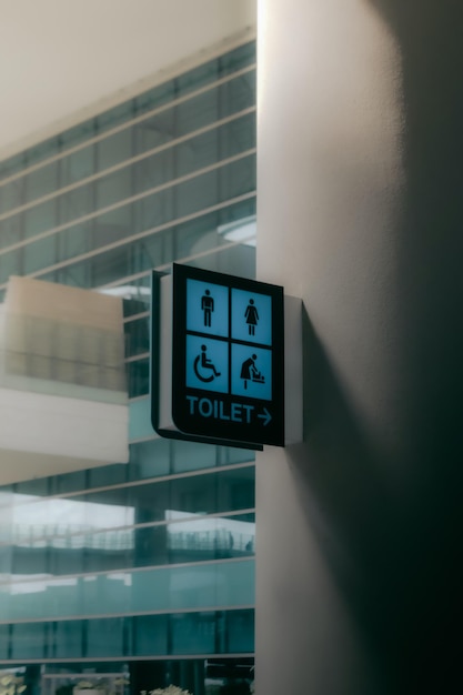 Zdjęcie neonowy znak toalety