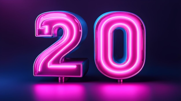 Neonowy znak z napisem "20 i 0"