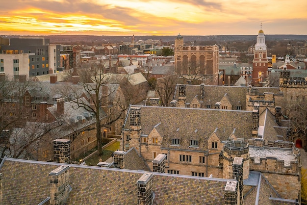 New Haven panoramę centrum miasta Connecticut USA jesienią