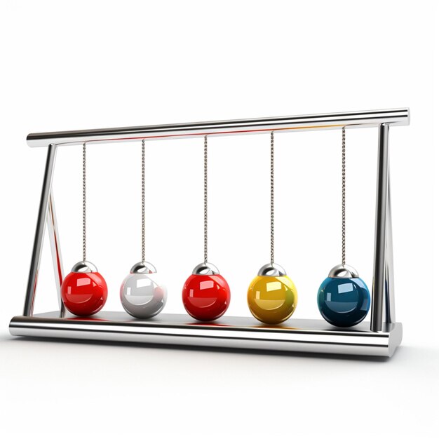 Zdjęcie newton's cradle 2d - kreskówka na białym tle