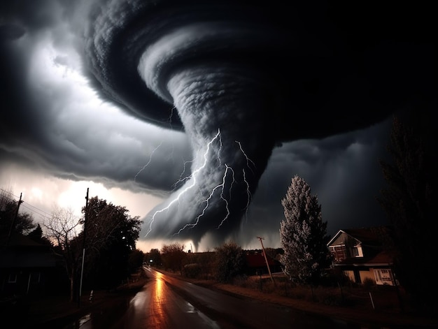 Zdjęcie niebezpieczne tornado w alei tornad
