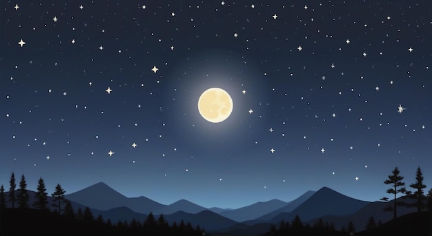 Niebiańska elegancja Księżyca na nocnym niebie