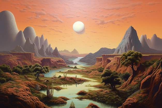 Niebiańska ilustracja krajobrazu Merkurego
