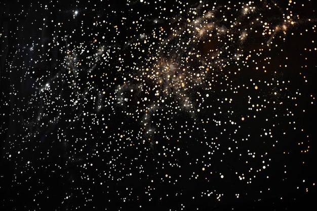 Zdjęcie niebiański wyświetlacz błyszczących gwiazd na głęboko czarnym tle wygenerowany przez sztuczną inteligencję