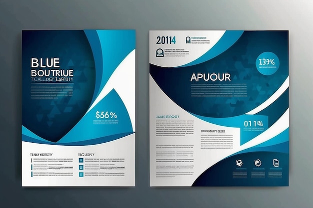 Niebieska broszura szablon projektu układu Raport roczny Flyer okładka ulotka Prezentacja Nowoczesne tło