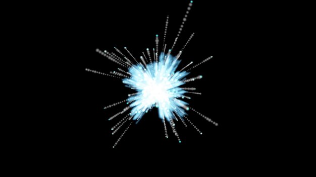 Niebieska Eksplozja Na Czarnym Tle