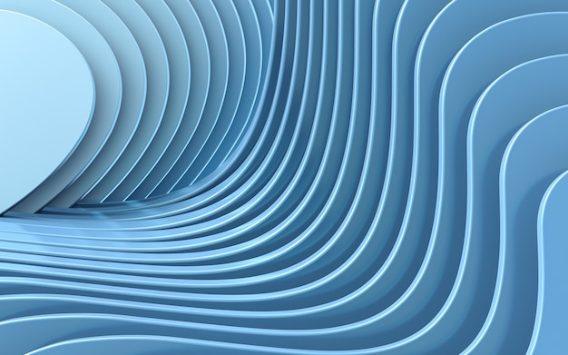 niebieska fala abstrakcyjne tło renderowania 3d płaski styl projektowania
