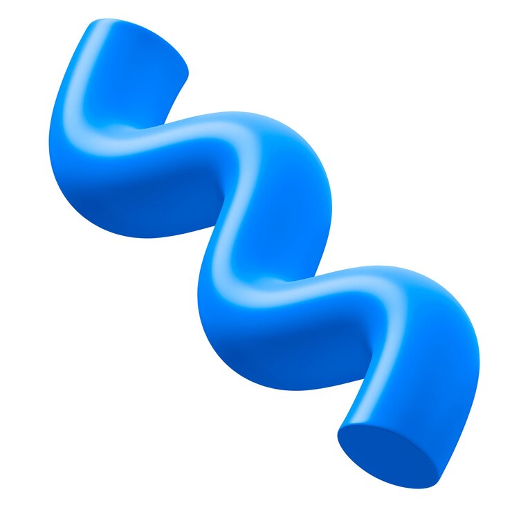 Zdjęcie niebieska falistej kształtu naklejka png 3d geometryczna graficzna przezroczyste tło