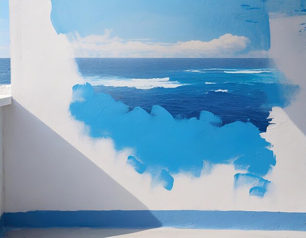 Niebieska farba na ścianie domu Abstrakcyjne tło do projektowania