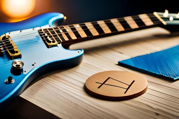 Zdjęcie niebieska gitara z literą a