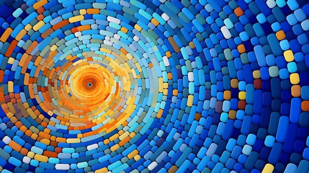 Zdjęcie niebieska i pomarańczowa spirala